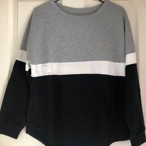 Black and Gray Colorblock Sweatshirt